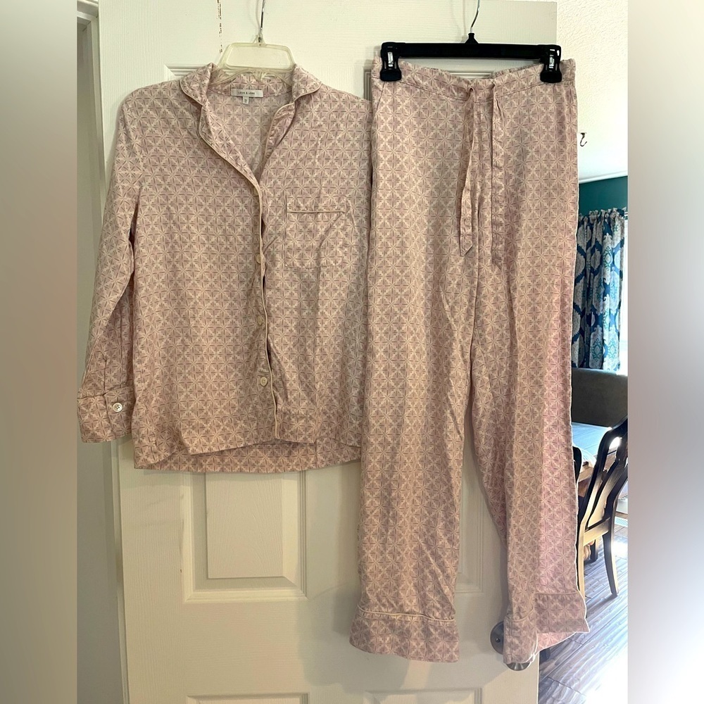 LOVE & LORE pink and grey pajama set